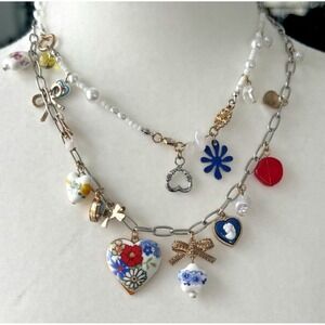 FREE PEOPLE Maxamillion Charm Necklace In Coquette Candy